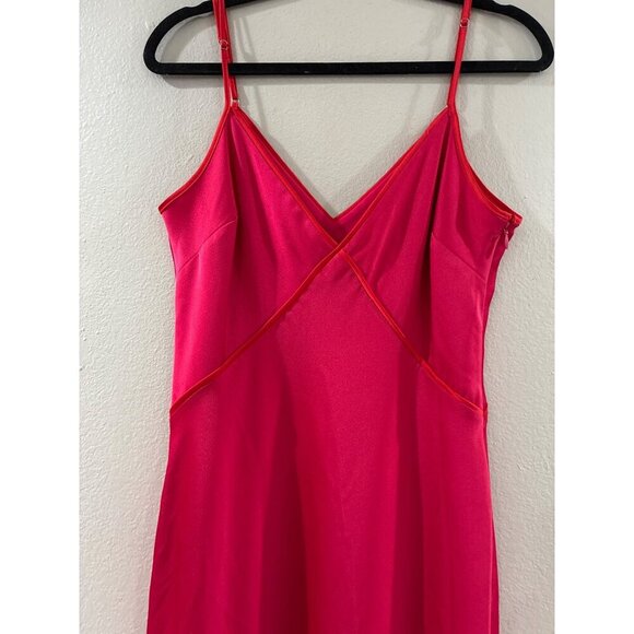 Gianni Bini V-Neck Slip Women's Cocktail Maxi Dress color red, Pink sz 10 gown - Picture 4 of 8